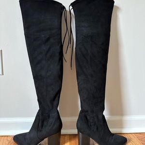 Marc Fisher Suede Over the Knee Black Boots